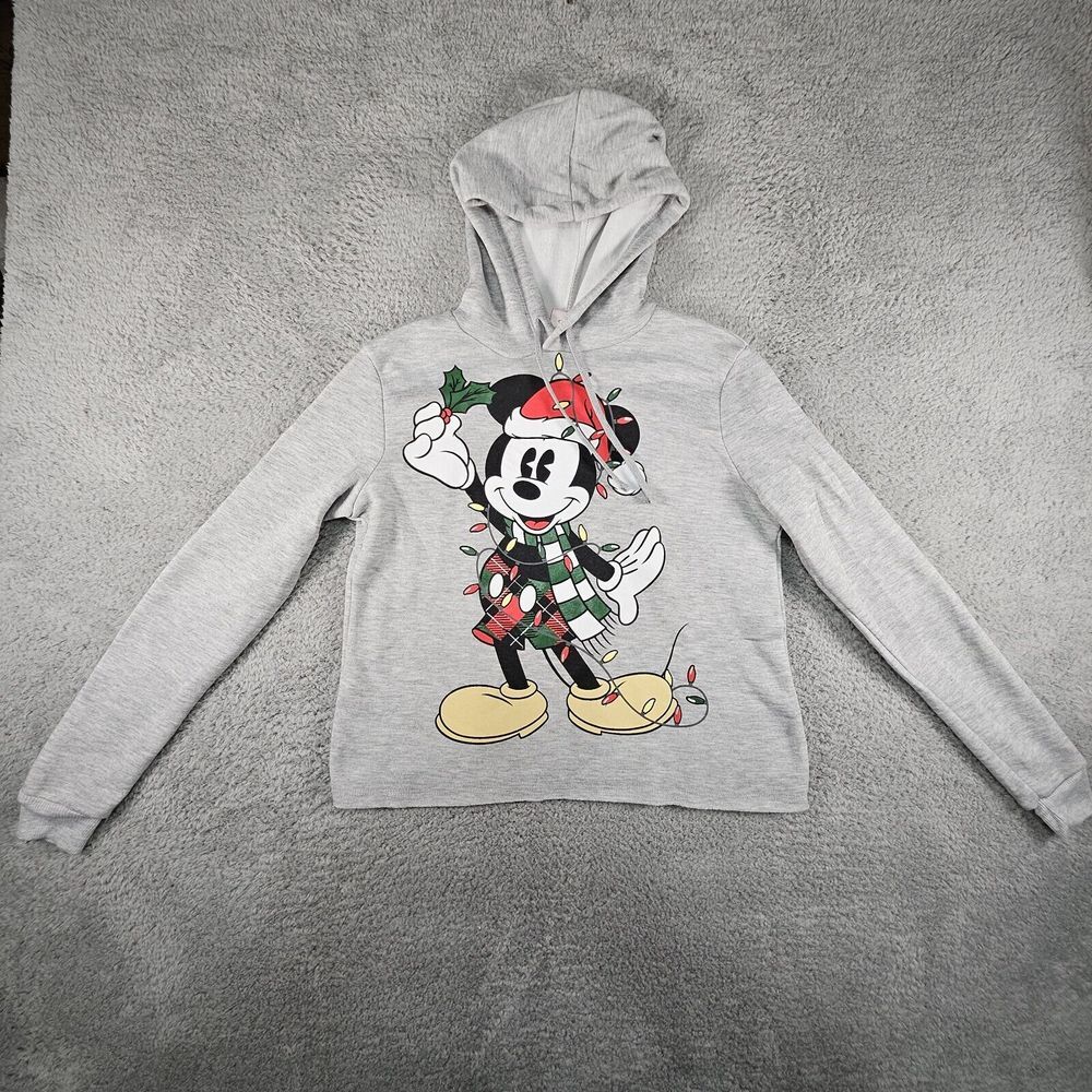 Disney Christmas Mickey Mouse Hoodie Juniors‎ S Holidays Lights Festive